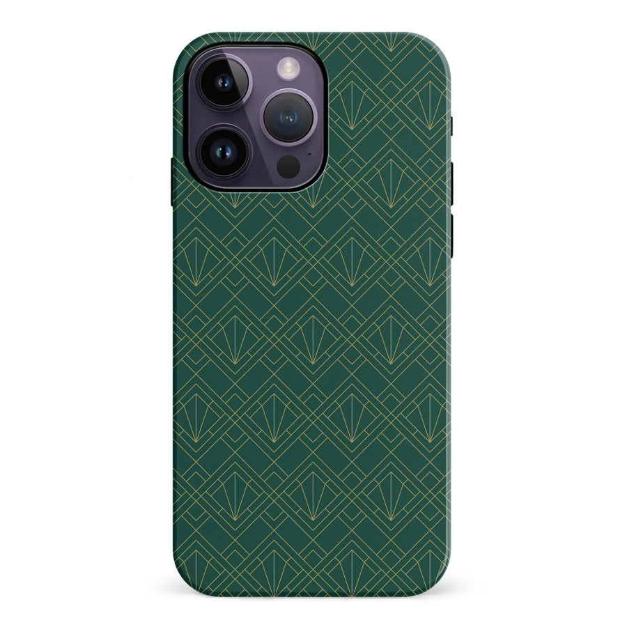 iPhone 14 Pro Max Iconic Art Deco Phone Case in Green