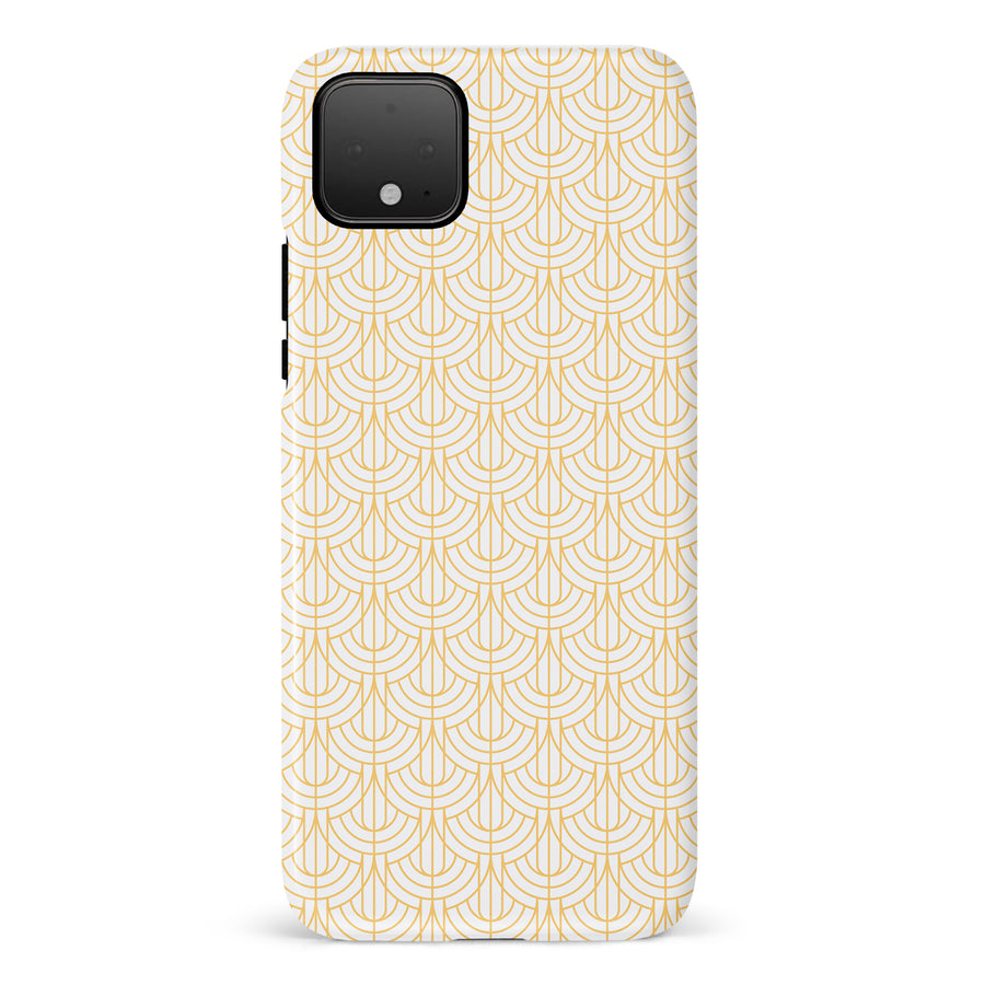 Google Pixel 4 Curved Art Deco Phone Case in White