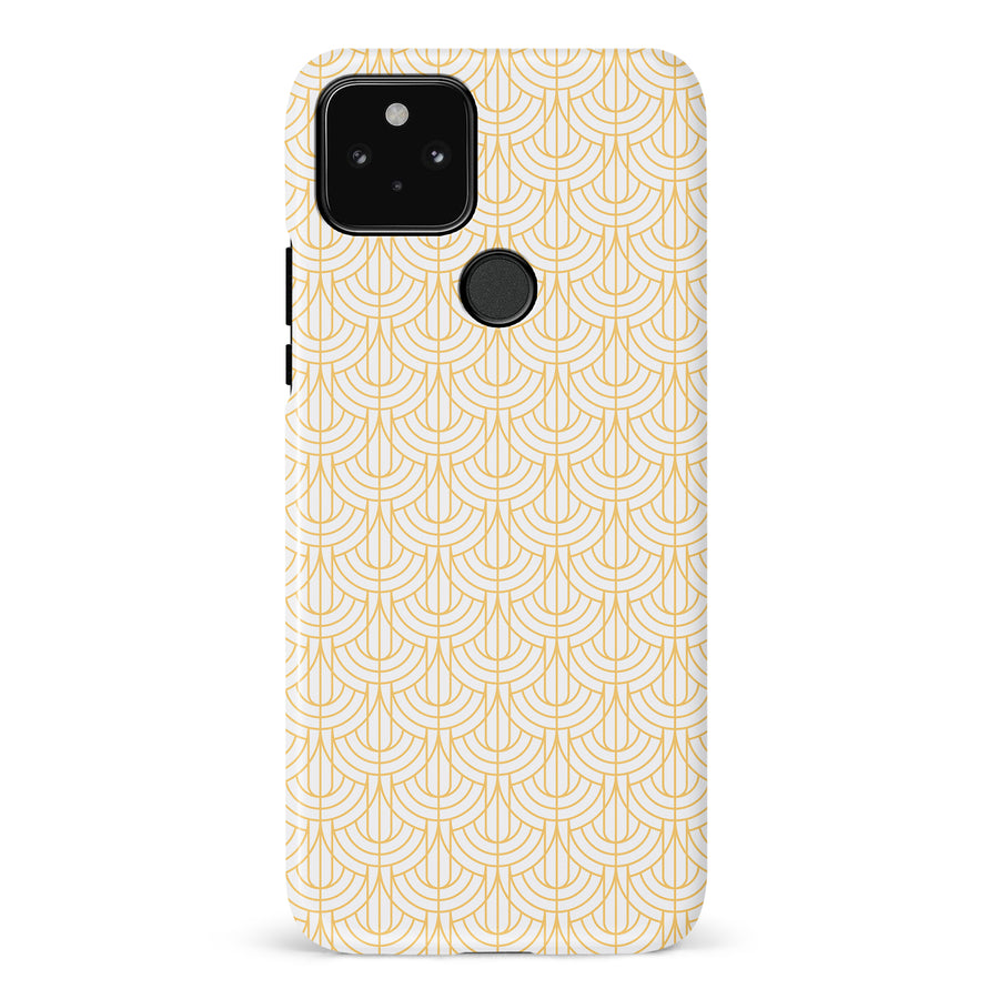 Google Pixel 5 Curved Art Deco Phone Case in White