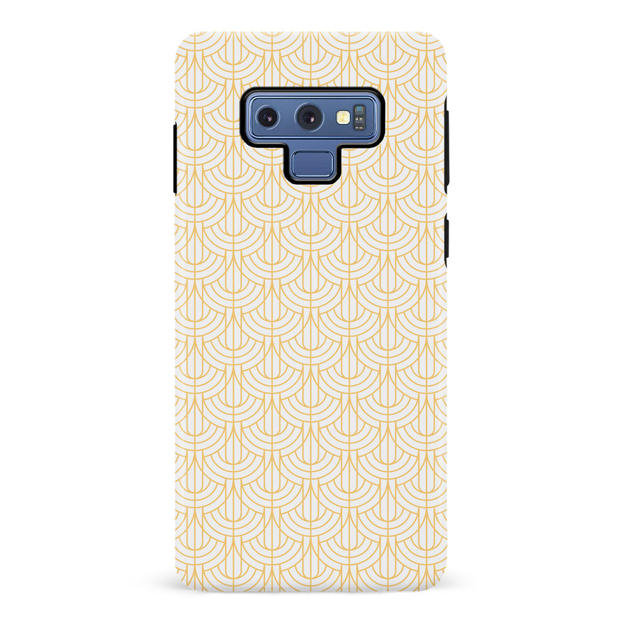 Samsung Galaxy Note 9 Curved Art Deco Phone Case in White