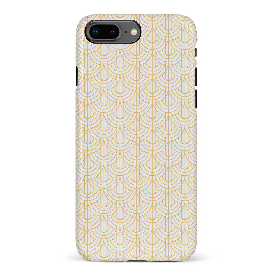 iPhone 8 Plus Curved Art Deco Phone Case in White