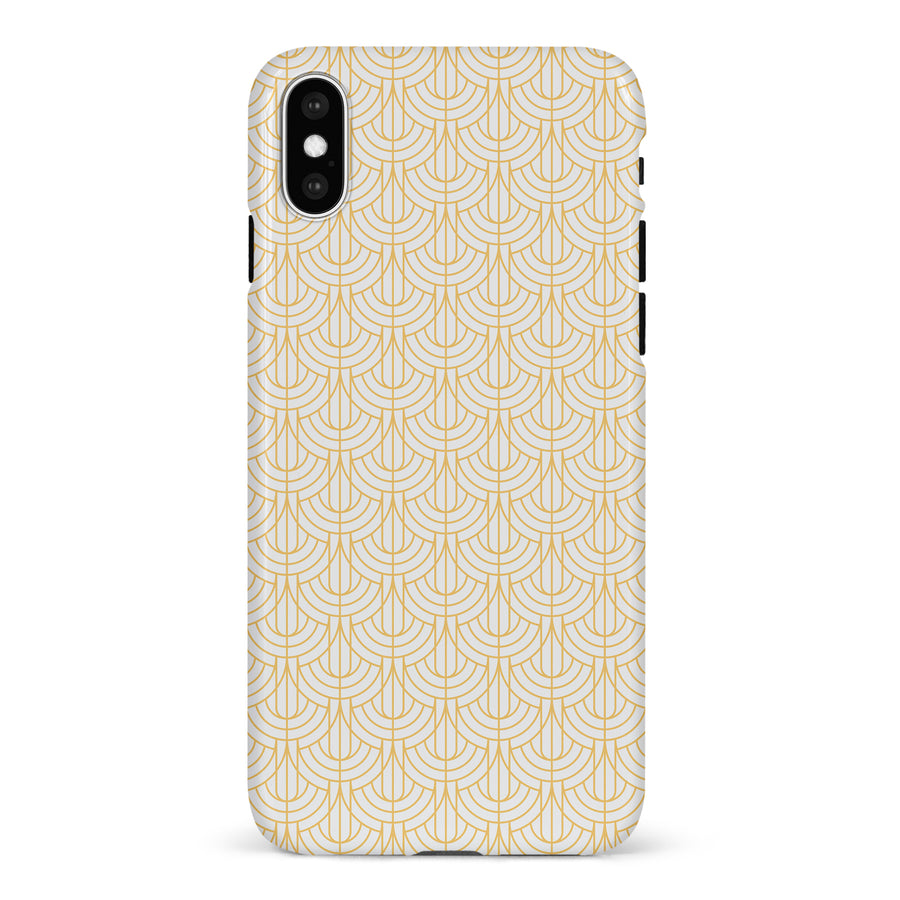 iPhone X/XS Curved Art Deco Phone Case in White