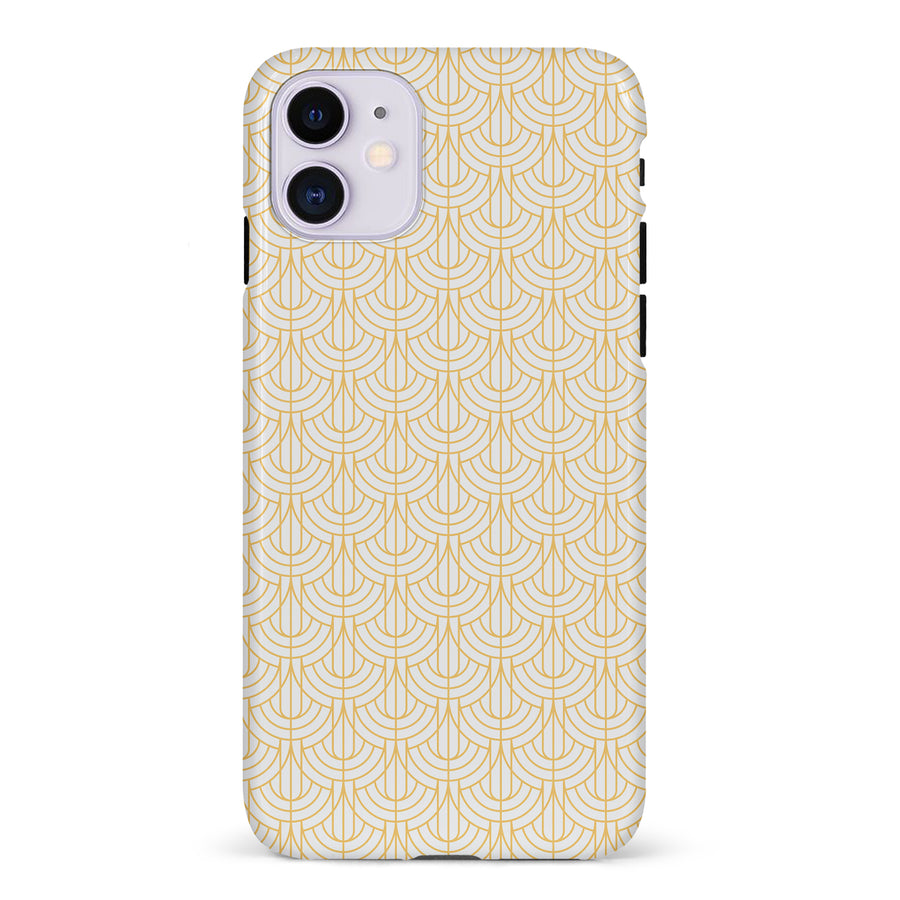 iPhone 11 Curved Art Deco Phone Case in White