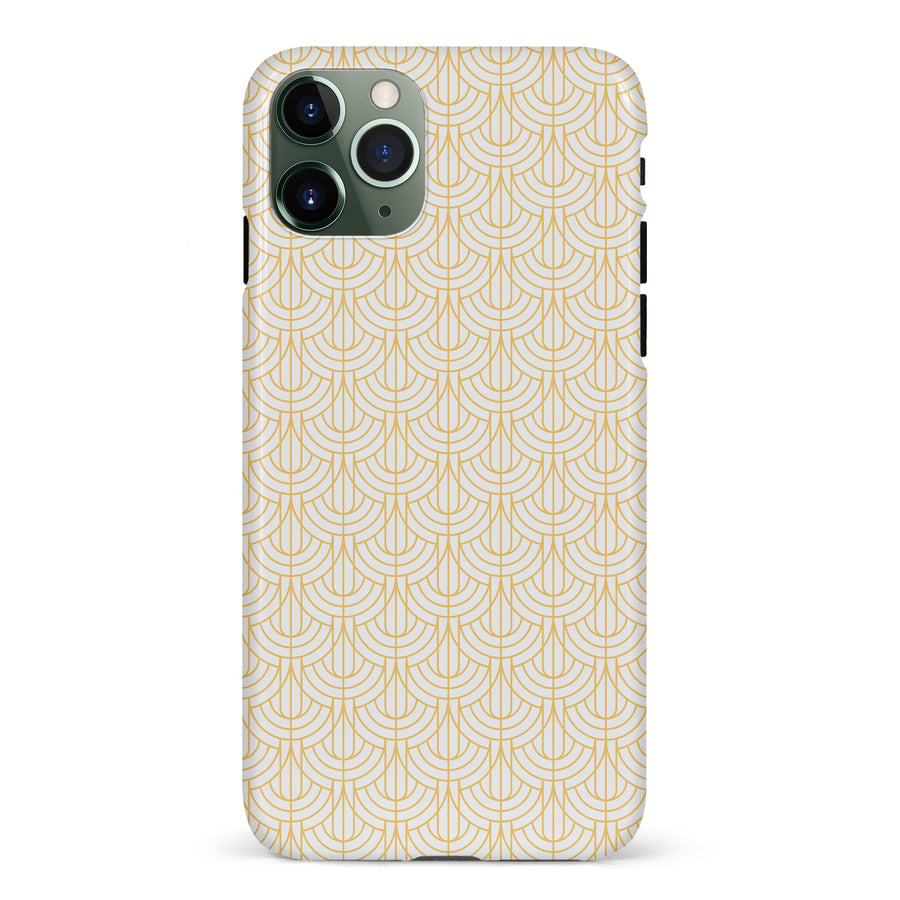 iPhone 11 Pro Curved Art Deco Phone Case in White