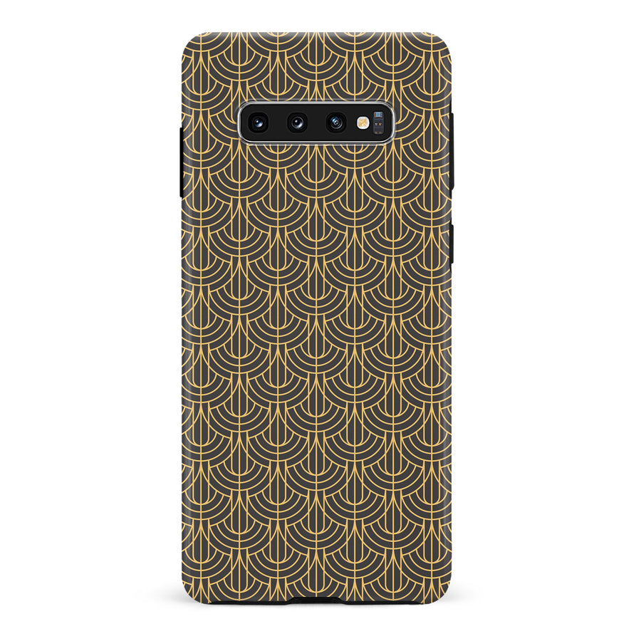 Samsung Galaxy S10 Curved Art Deco Phone Case in Black