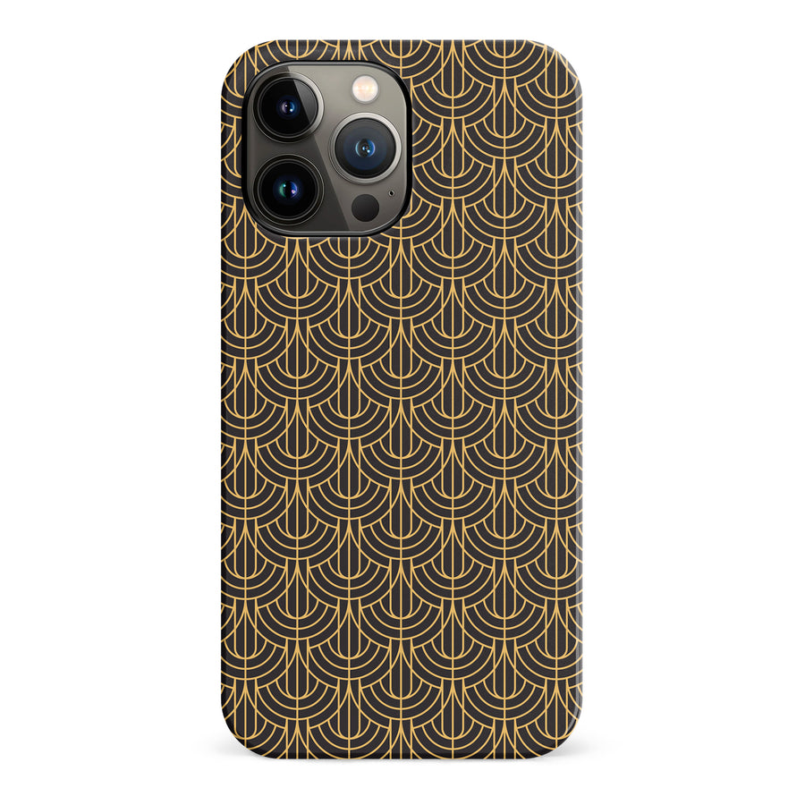 iPhone 13 Pro Max Curved Art Deco Phone Case in Black