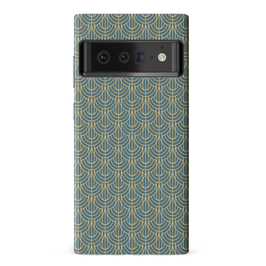 Google Pixel 6 Pro Curved Art Deco Phone Case in Green