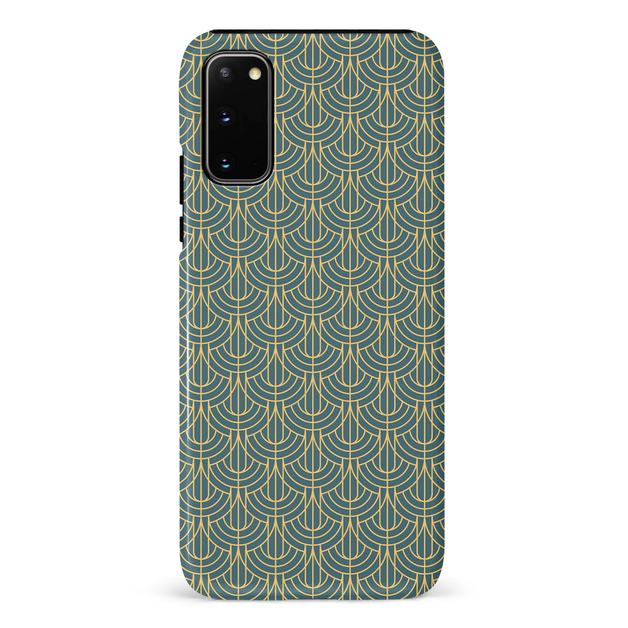 Samsung Galaxy S20 Curved Art Deco Phone Case in Green