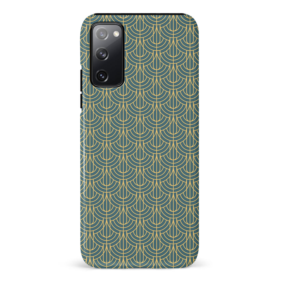 Samsung Galaxy S20 FE Curved Art Deco Phone Case in Green