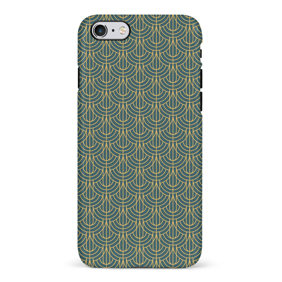 iPhone 6 Curved Art Deco Phone Case in Green