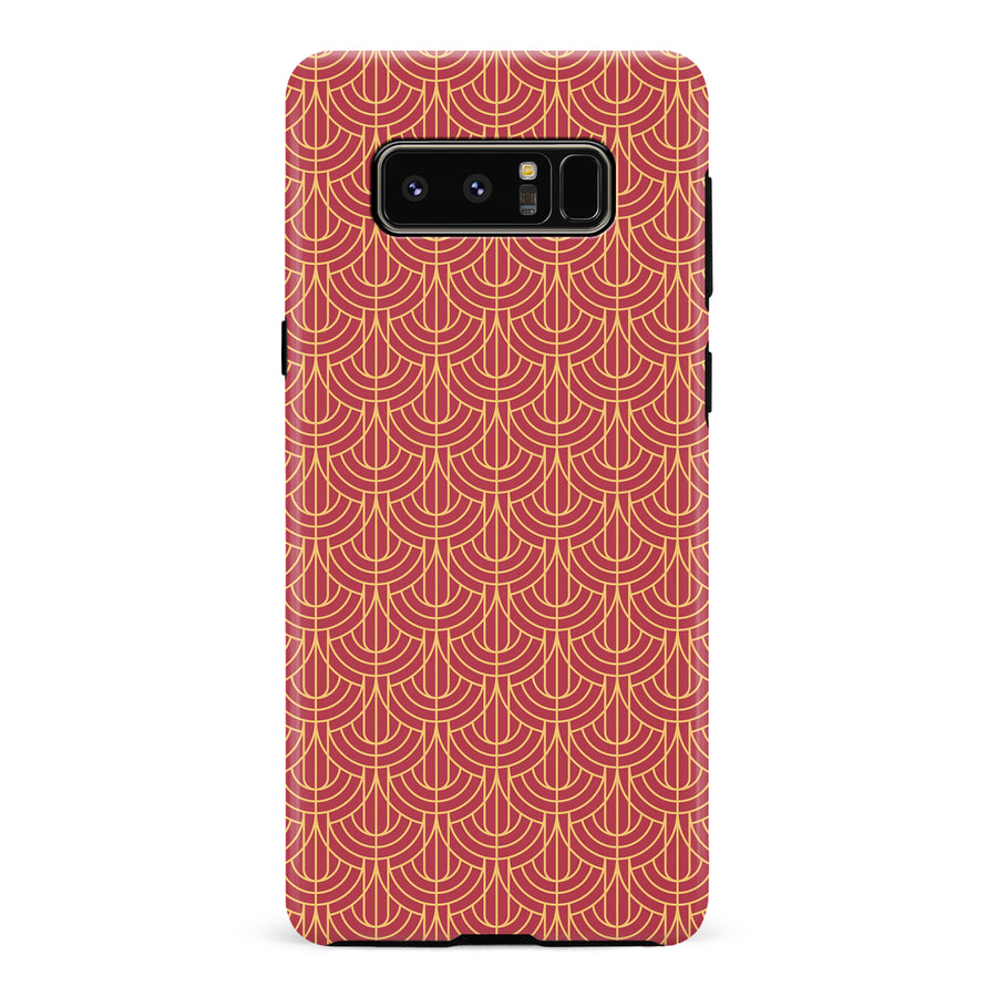 Samsung Galaxy Note 8 Curved Art Deco Phone Case in Red