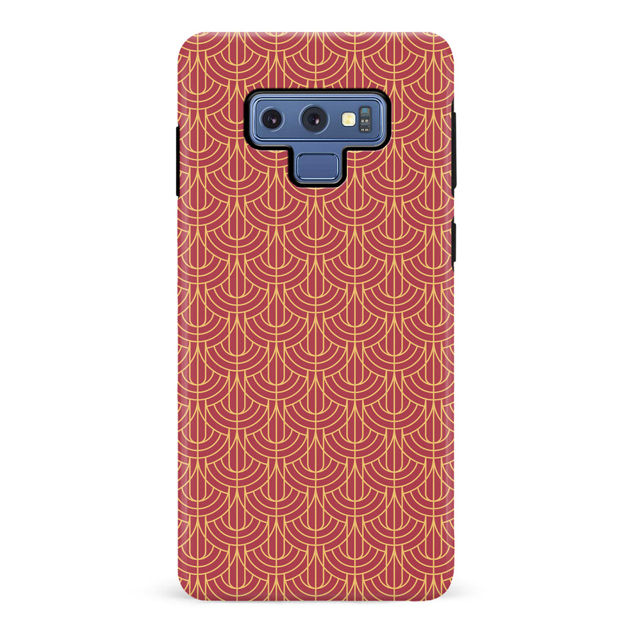 Samsung Galaxy Note 9 Curved Art Deco Phone Case in Red