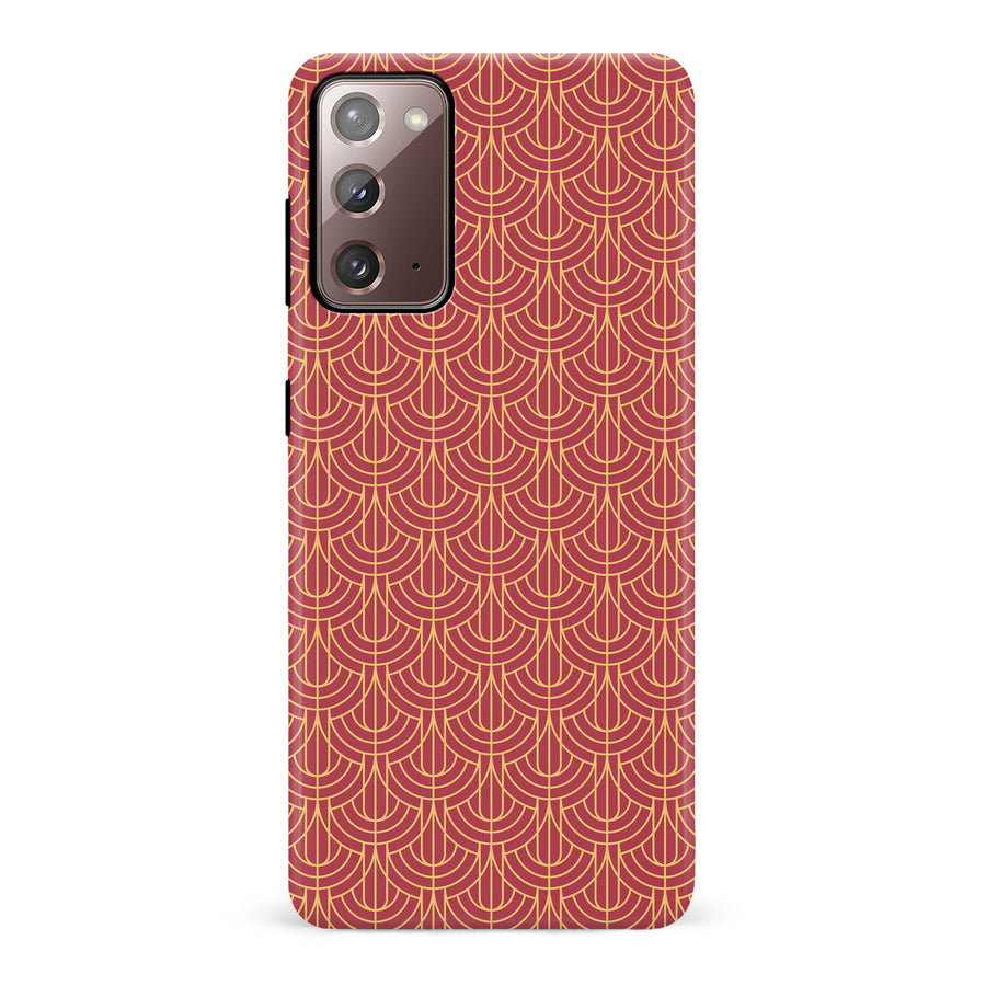 Samsung Galaxy Note 20 Curved Art Deco Phone Case in Red