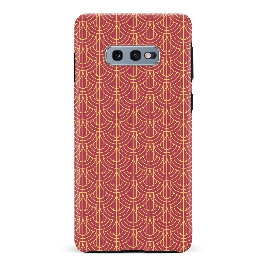 Samsung Galaxy S10e Curved Art Deco Phone Case in Red