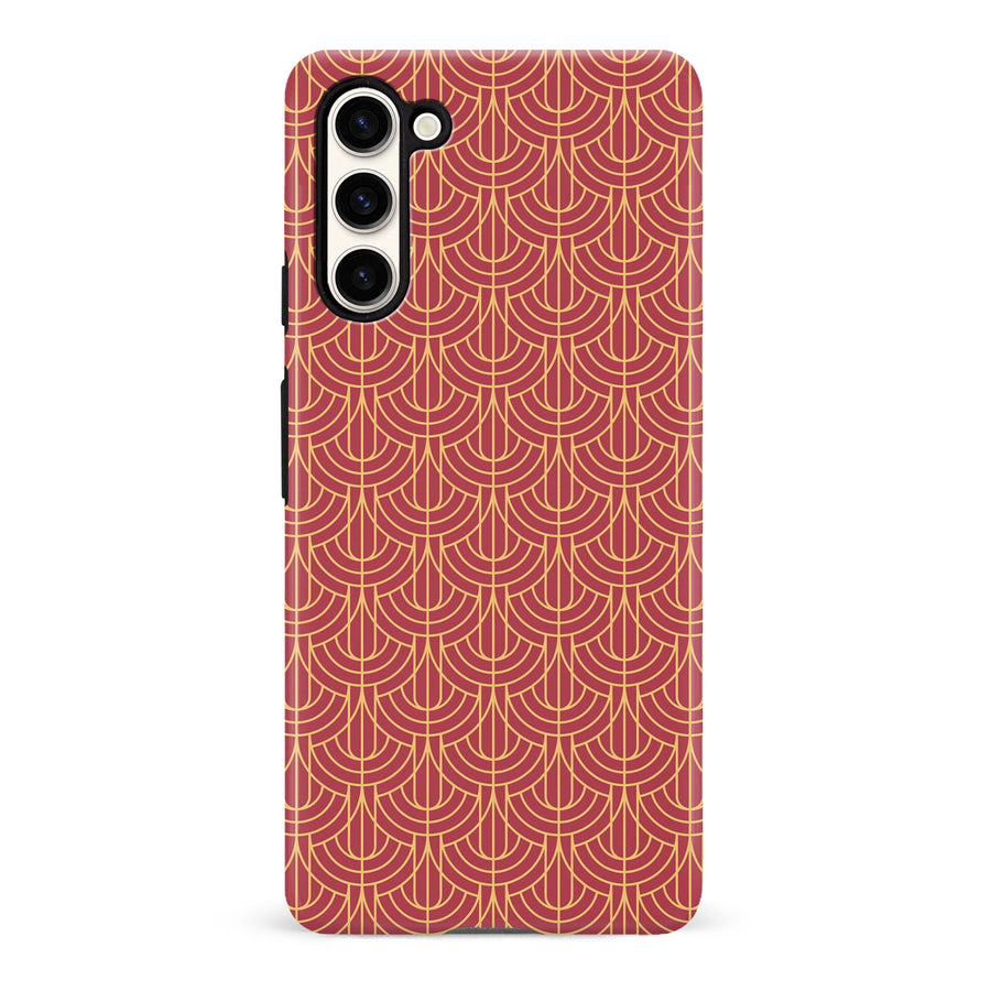Samsung Galaxy S23 Curved Art Deco Phone Case - Red