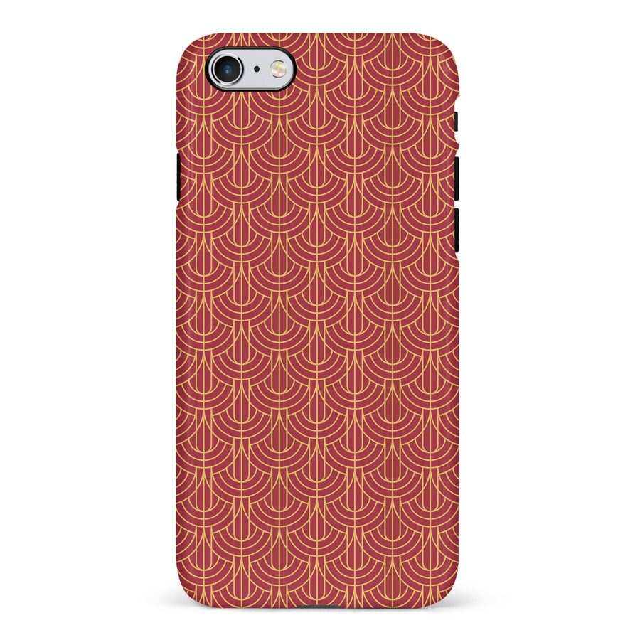 iPhone 6 Curved Art Deco Phone Case in Red
