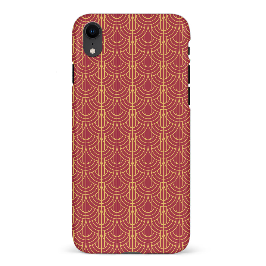 iPhone XR Curved Art Deco Phone Case in Red