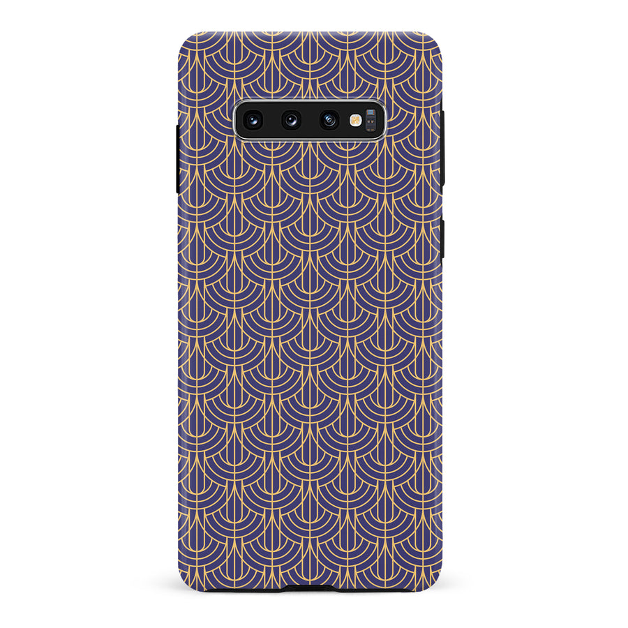 Samsung Galaxy S10 Curved Art Deco Phone Case in Purple