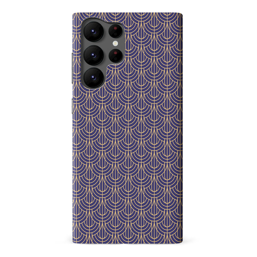 Samsung Galaxy S22 Ultra Curved Art Deco Phone Case in Purple