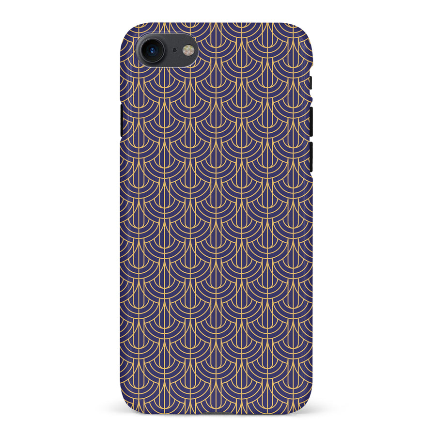 iPhone 7/8/SE Curved Art Deco Phone Case in Purple