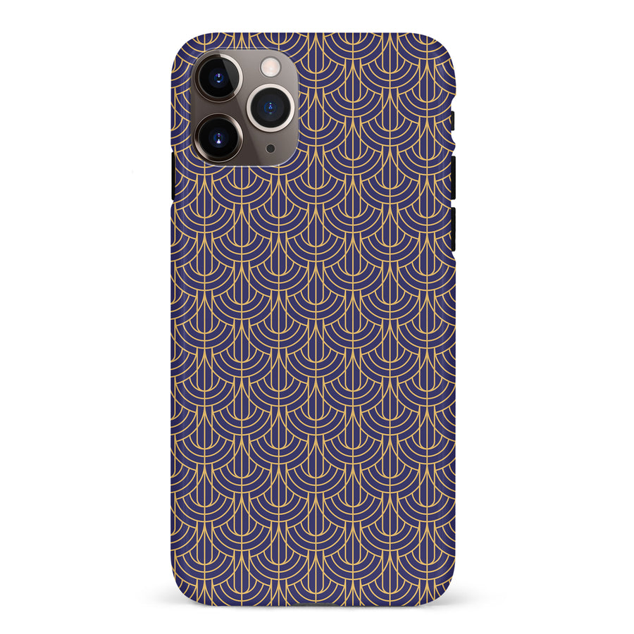 iPhone 11 Pro Max Curved Art Deco Phone Case in Purple