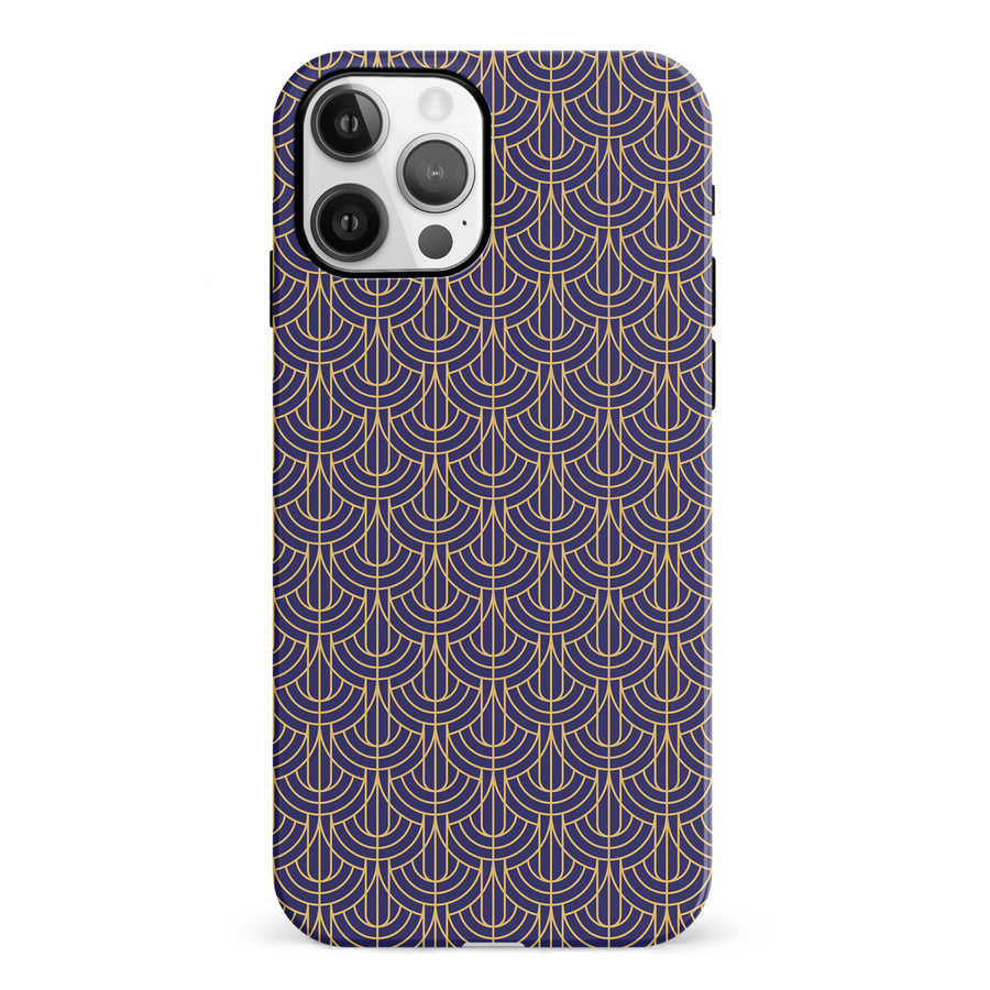 iPhone 12 Curved Art Deco Phone Case in Purple