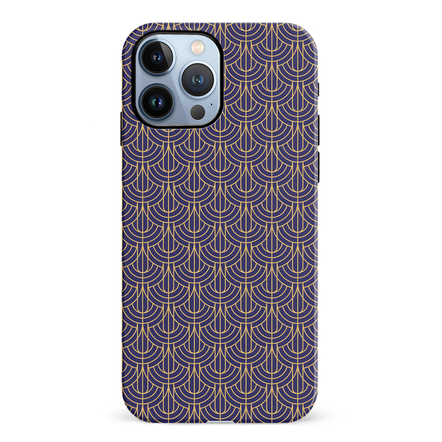 iPhone 12 Pro Curved Art Deco Phone Case in Purple