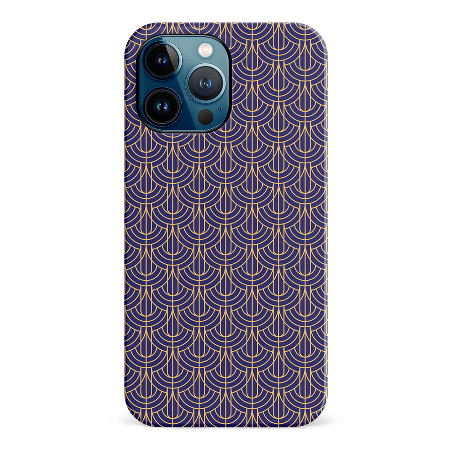 iPhone 12 Pro Max Curved Art Deco Phone Case in Purple