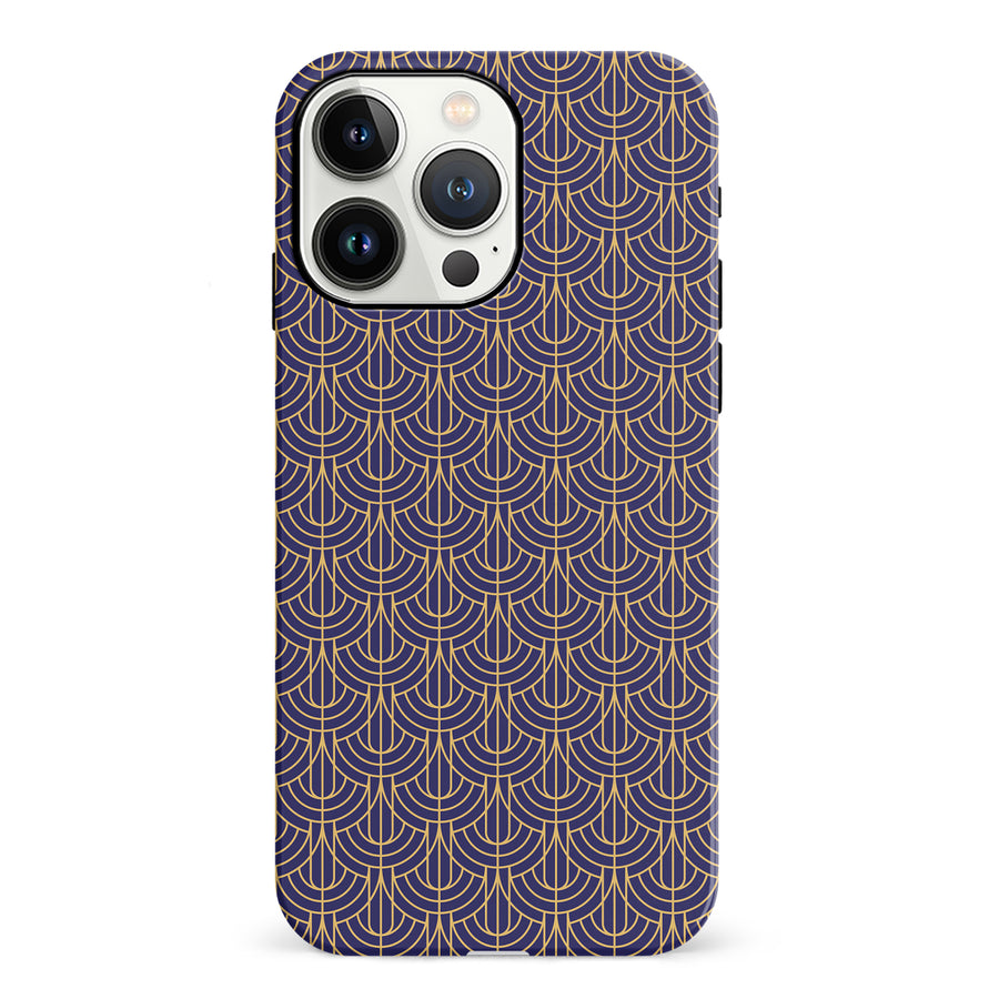 iPhone 13 Pro Curved Art Deco Phone Case in Purple