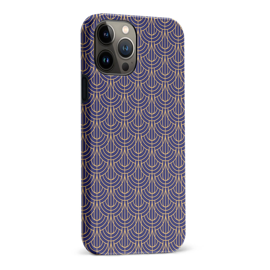 iPhone 13 Pro Max Curved Art Deco Phone Case in Purple