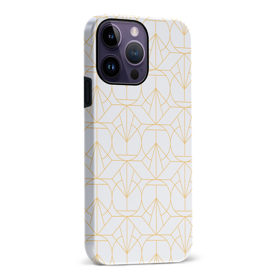 iPhone 14 Pro Max Opulent Art Deco Phone Case in White