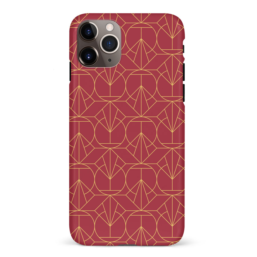 iPhone 11 Pro Max Opulent Art Deco Phone Case in Red