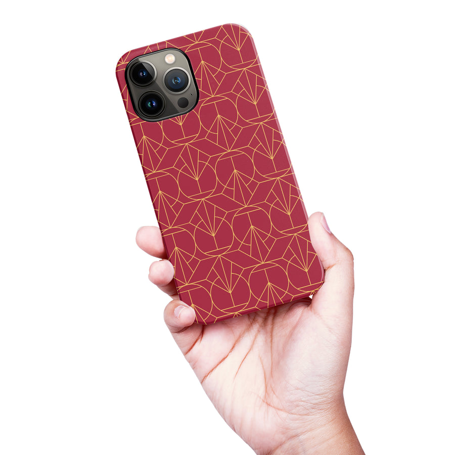 iPhone 13 Pro Max Opulent Art Deco Phone Case in Red