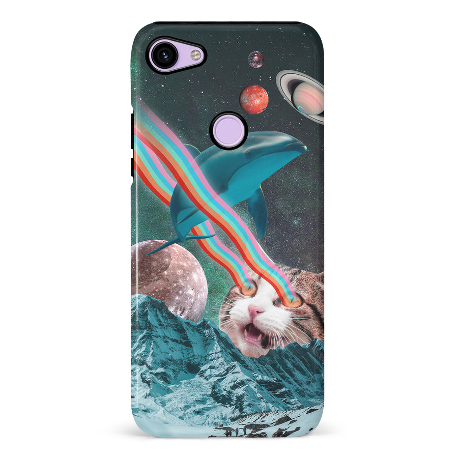 Google Pixel 3 Cats in Space Psychedelic Phone Case