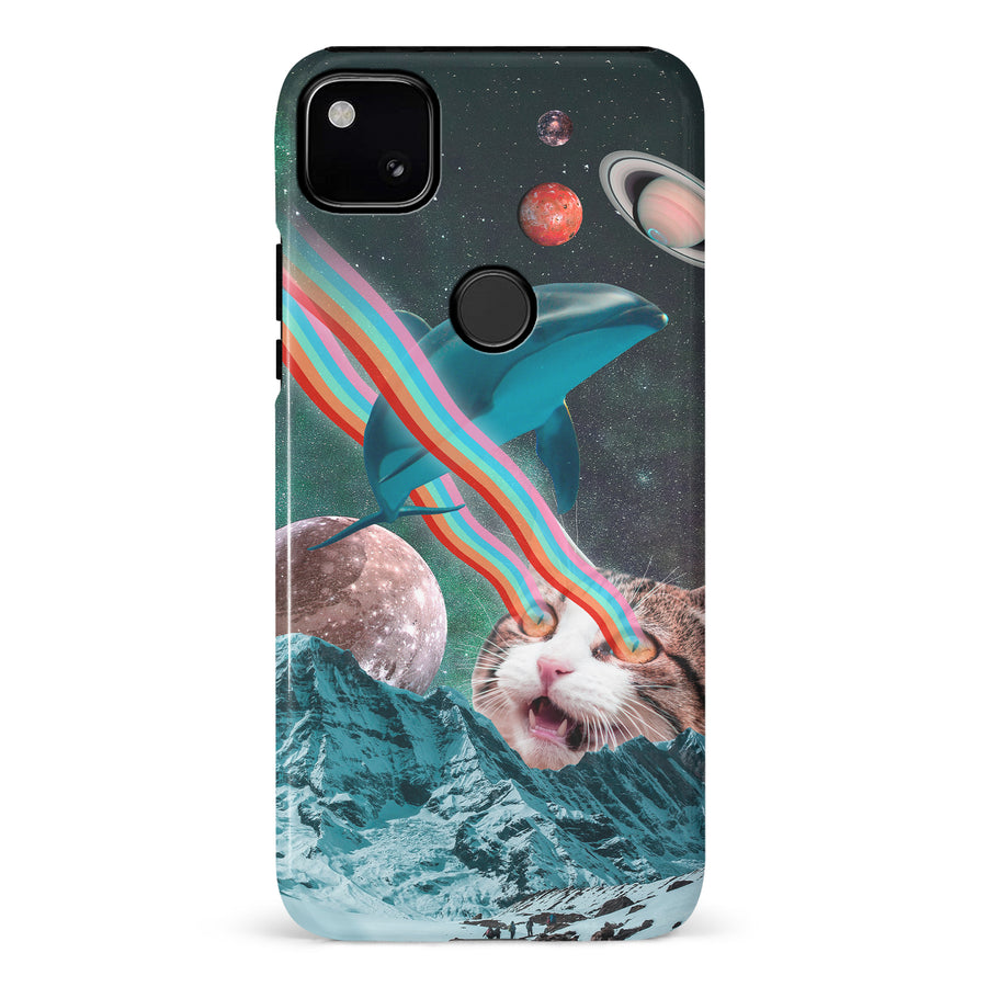 Google Pixel 4A Cats in Space Psychedelic Phone Case