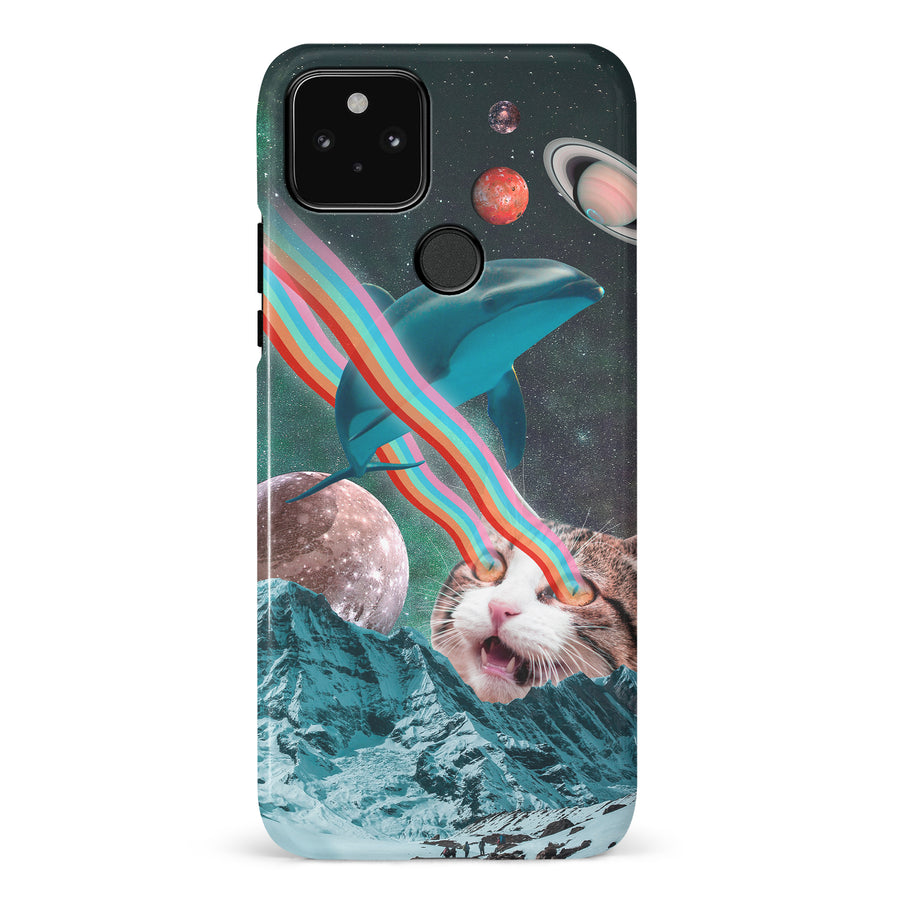 Google Pixel 5 Cats in Space Psychedelic Phone Case