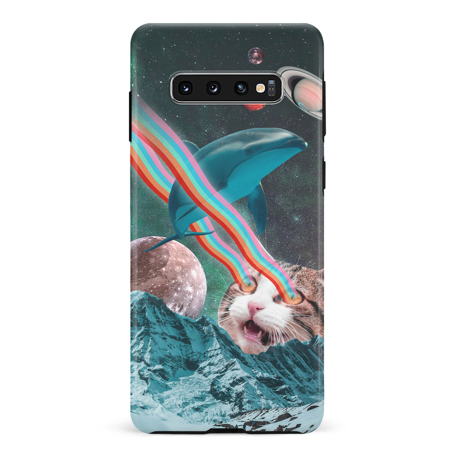 Samsung Galaxy S10 Cats in Space Psychedelic Phone Case