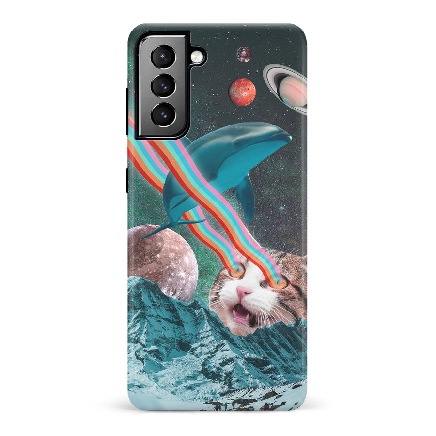 Samsung Galaxy S21 Plus Cats in Space Psychedelic Phone Case