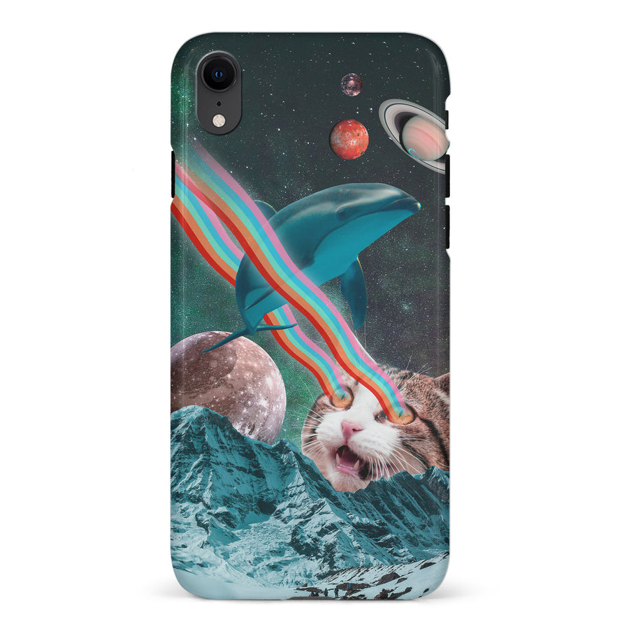 iPhone XR Cats in Space Psychedelic Phone Case