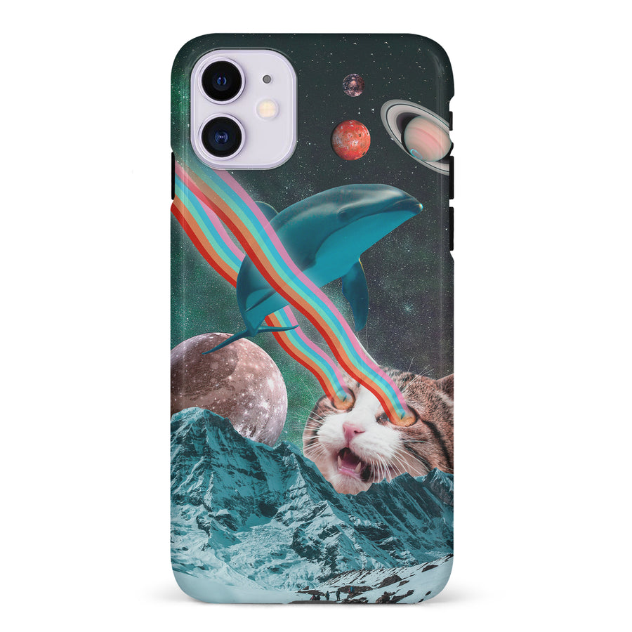 iPhone 11 Cats in Space Psychedelic Phone Case