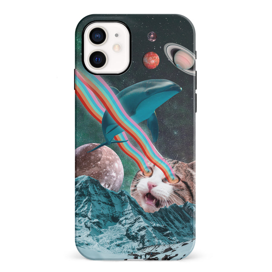 iPhone 12 Mini Cats in Space Psychedelic Phone Case