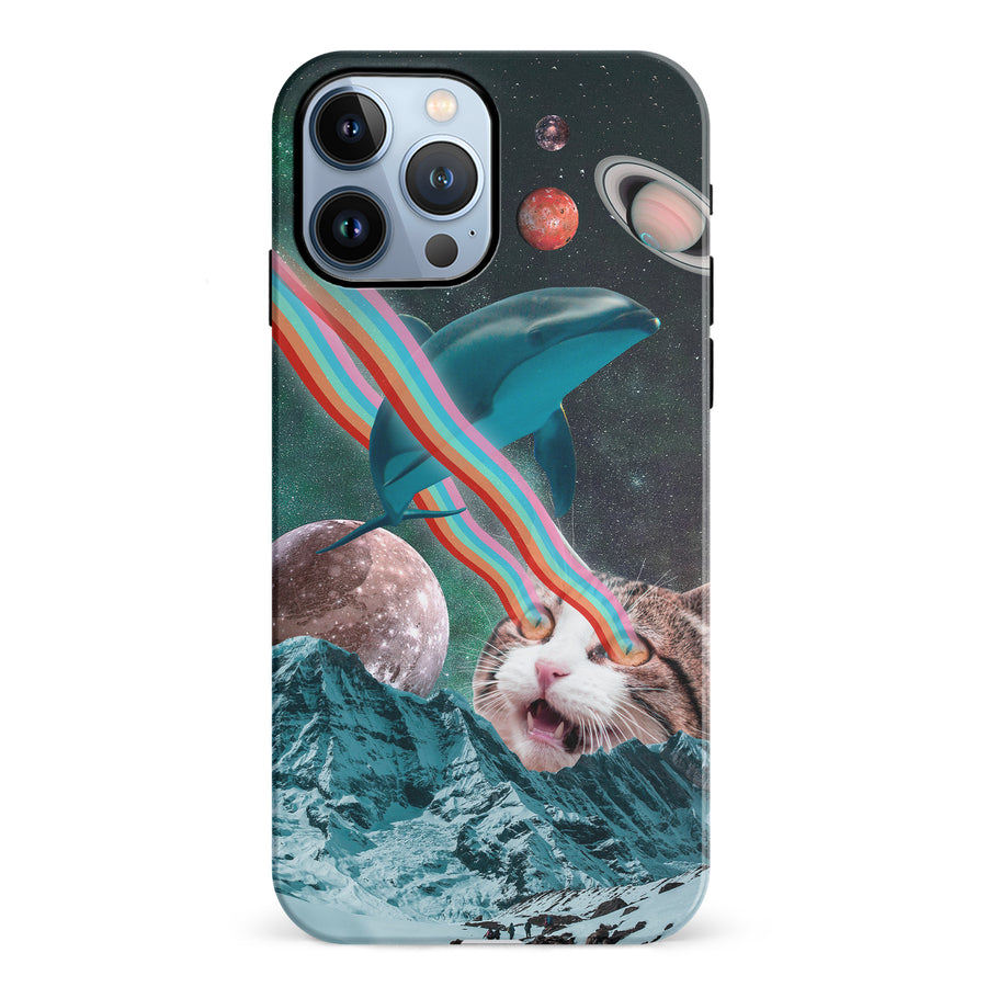 iPhone 12 Pro Cats in Space Psychedelic Phone Case
