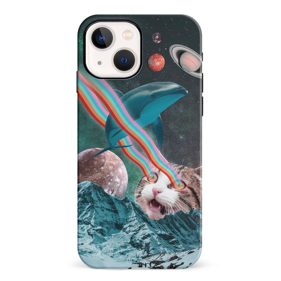 iPhone 13 Cats in Space Psychedelic Phone Case