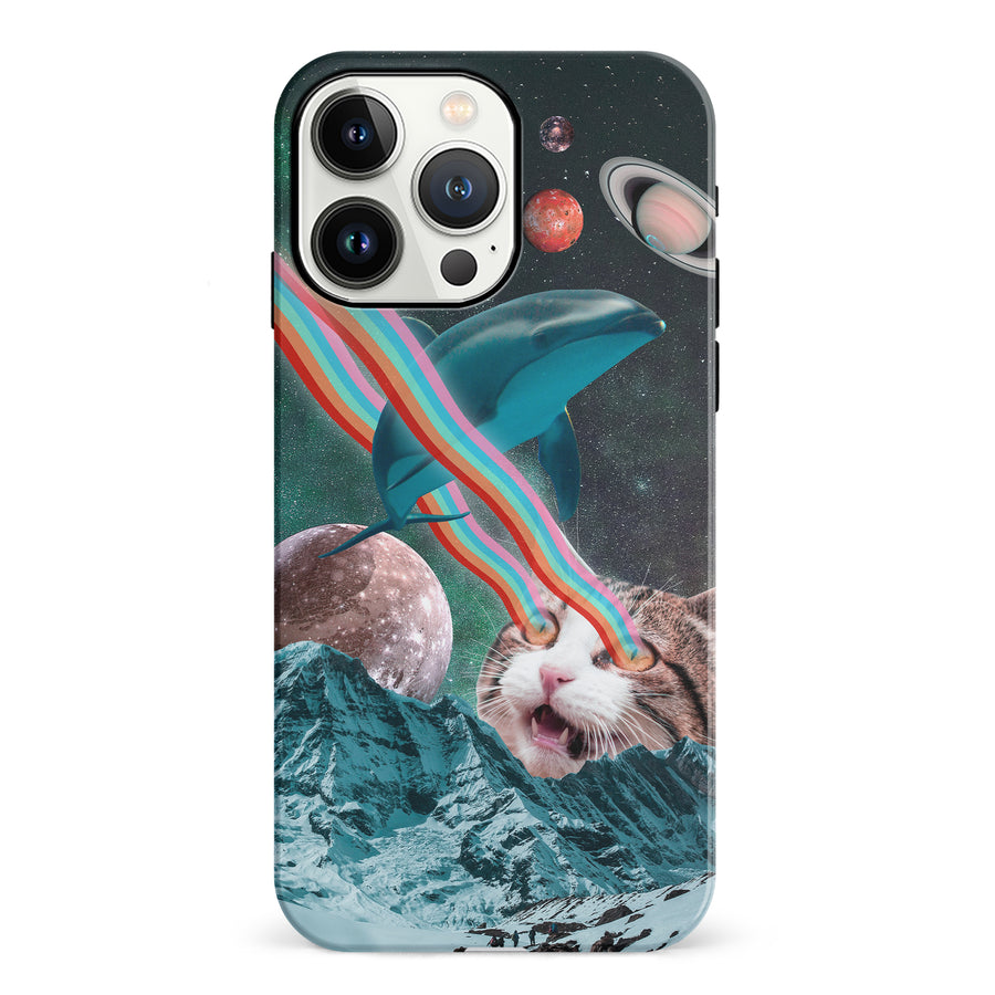 iPhone 13 Pro Cats in Space Psychedelic Phone Case