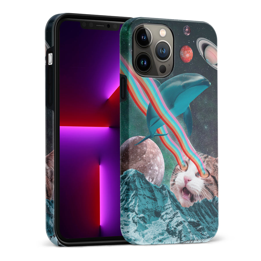 iPhone 13 Pro Max Cats in Space Psychedelic Phone Case