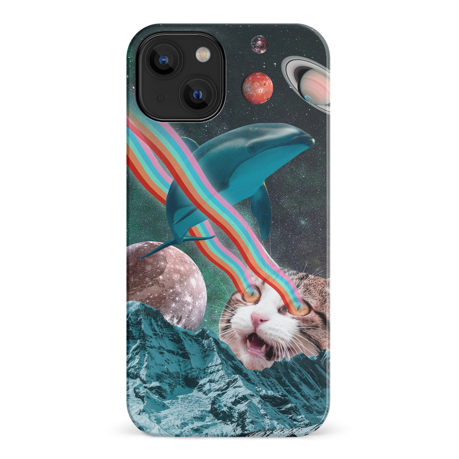 iPhone 14 Cats in Space Psychedelic Phone Case