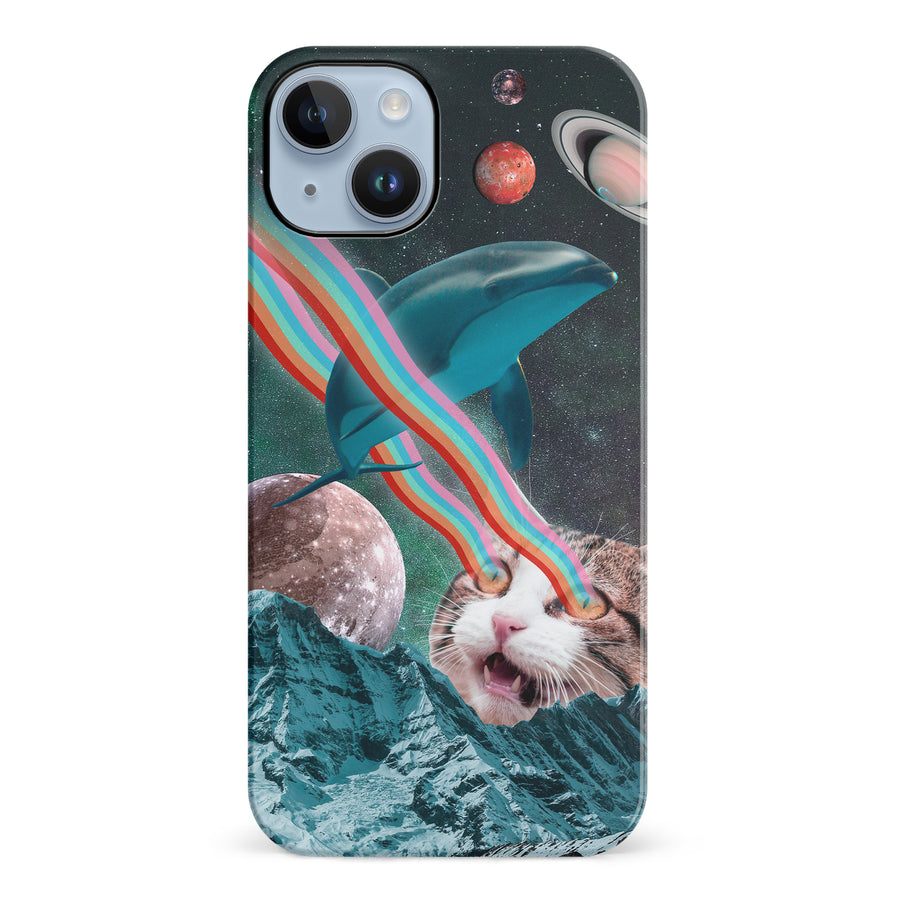 iPhone 14 Plus Cats in Space Psychedelic Phone Case