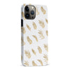 iPhone 13 Pro Max gold fern leaves phone case in white