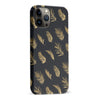 iPhone 13 Pro Max gold fern leaves phone case in black