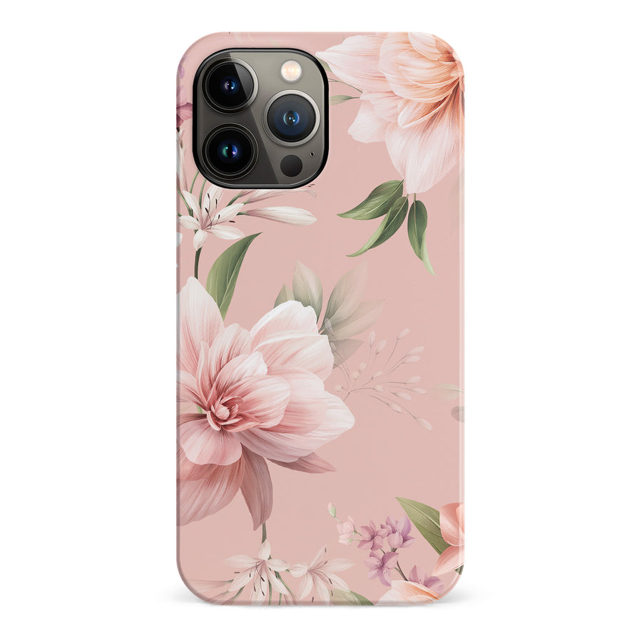 iPhone 13 Pro Max Peonies Two Floral Phone Case in Pink